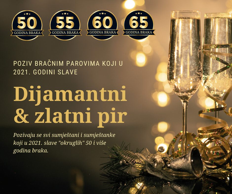 Poziv bračnim parovima koji u 2021. godini slave dijamantni ili zlatni pir
