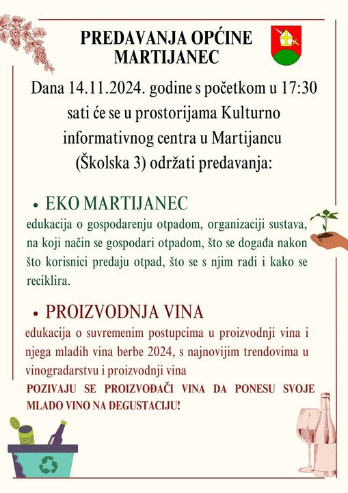 PREDAVANJA POVODOM DANA OPĆINE MARTIJANEC