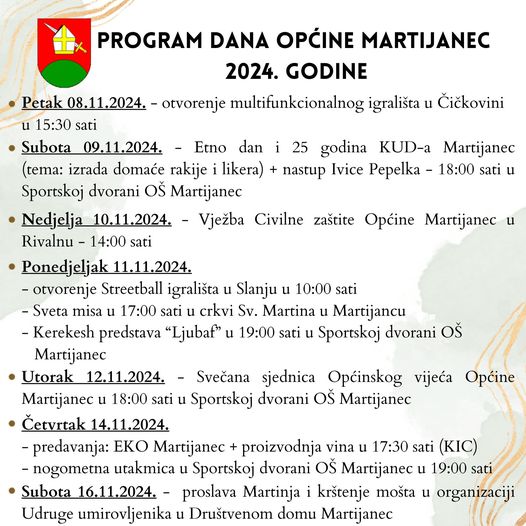 PROGRAM DANA OPĆINE MARTIJANEC