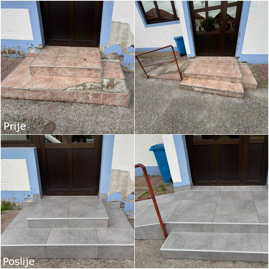 Sanirane stepenice na ulazu u Društveni dom u Vrbanovcu