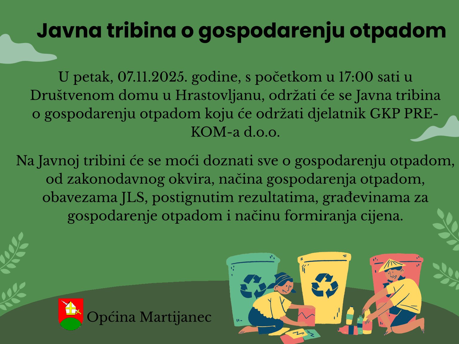 POZIV NA EDUKACIJU O GOSPODARENJU OTPADOM