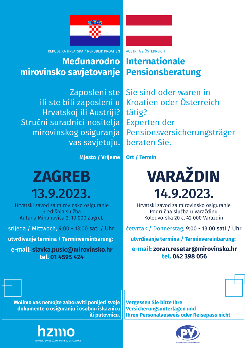 HZMO organizira Međunarodne savjetodavne dane s nositeljem mirovinskog osiguranja iz Republike Austrije