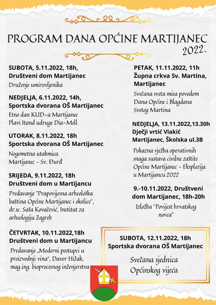 Program dana Općine Martijanec 2022