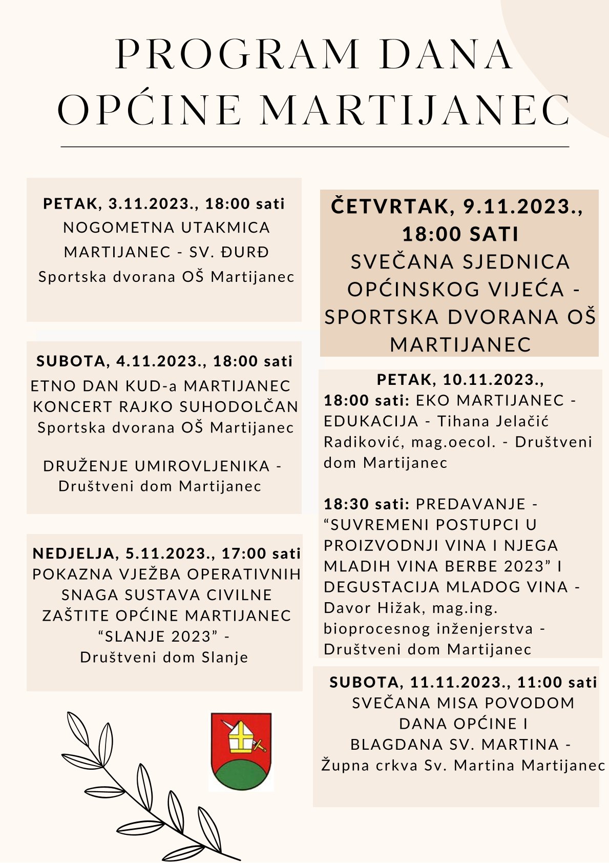 Pozivamo Vas na proslavu dana Općine Martijanec