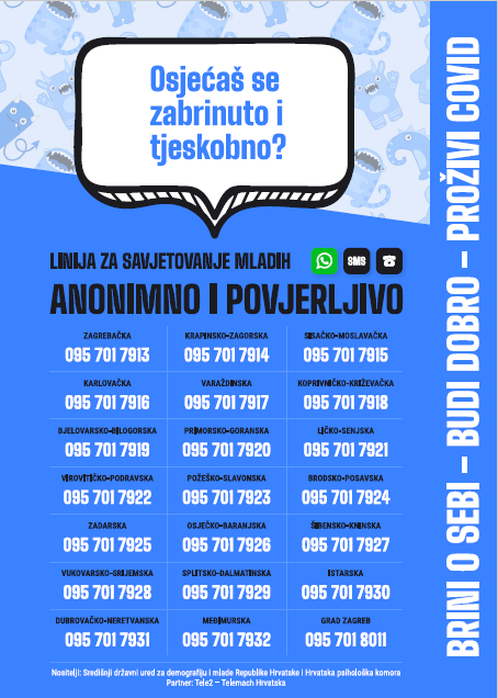 Pokrenute linije za psihološku pomoć mladima